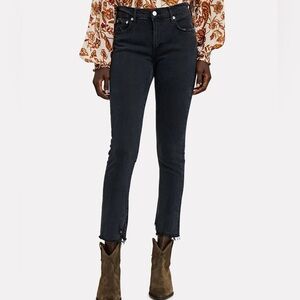 AGOLDE Toni Mid Rise Straight Jean in Black Size 27